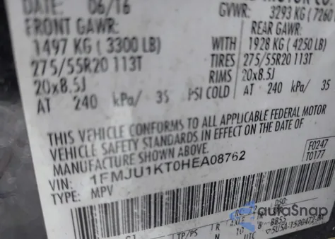 2017 Ford Expedition Limited from USA, damaged, VIN 1FMJU1KT0HEA08762